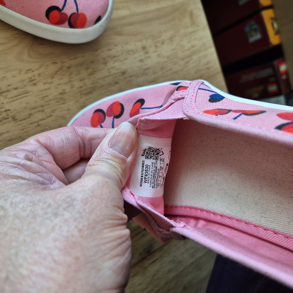 NWOT - Keds x Kate Spade Pink Cherry Slip-On Shoes - Picture 2 of 5